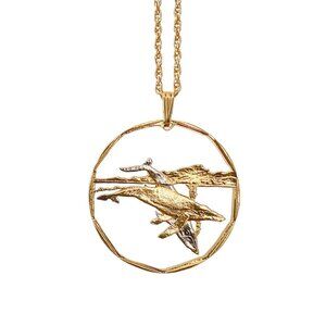 Whales Decagon Pendant Necklace